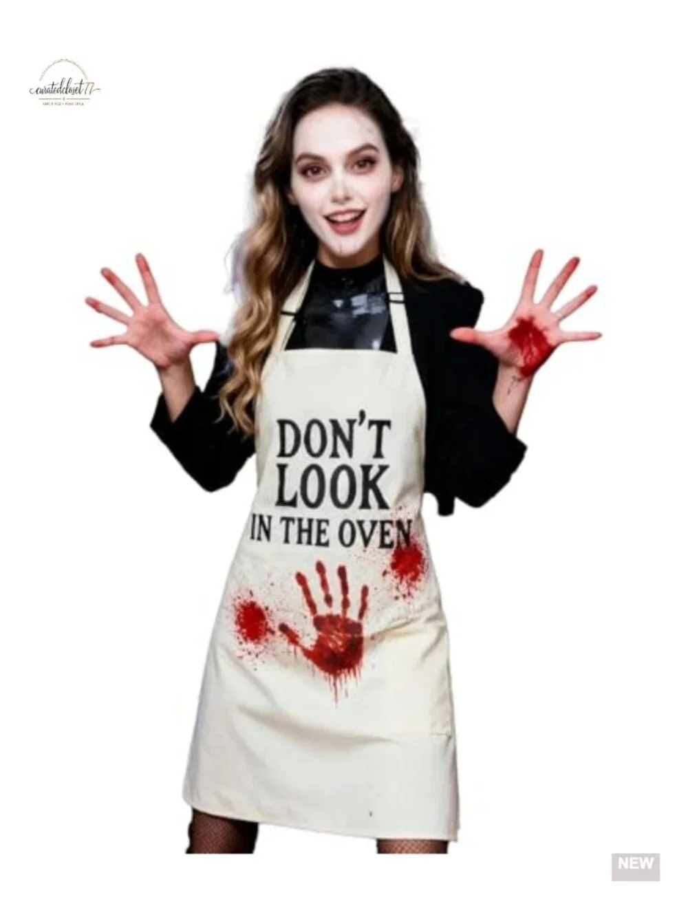 Halloween Apron Funny Blood Splatter Bib Adjustable Cooking Grilling Gift